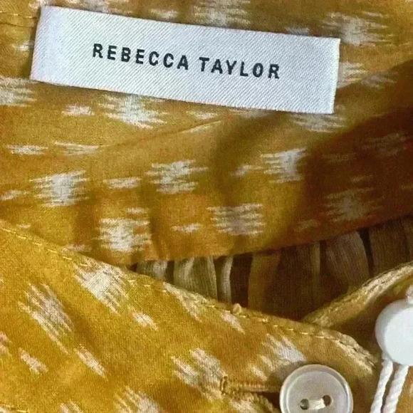 Rebecca Taylor “IKAT” Shirt Dress In Marigold Size Large New With Tags! - Picture 9 of 11